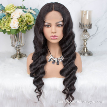Deep Wave 100% virgin Human Hair Wigs,4*4 Lace Closure Wigs,Brazilian Deep Wave Lace Wigs For Women